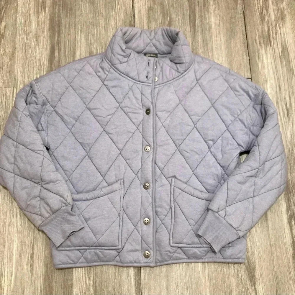 Wild Fable Women's‎ Quilted Puffer Jacket Full Zip Light Blue Size L